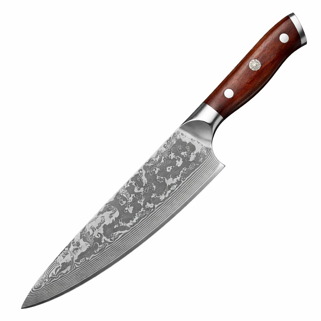 Cuchillo de cocina de acero damasco